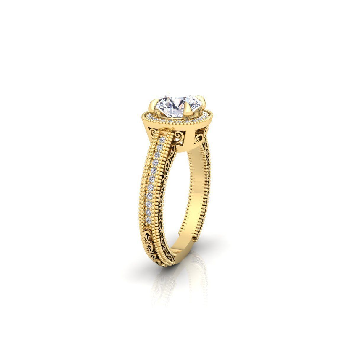 Solitaire Ring 18 3D print model_4
