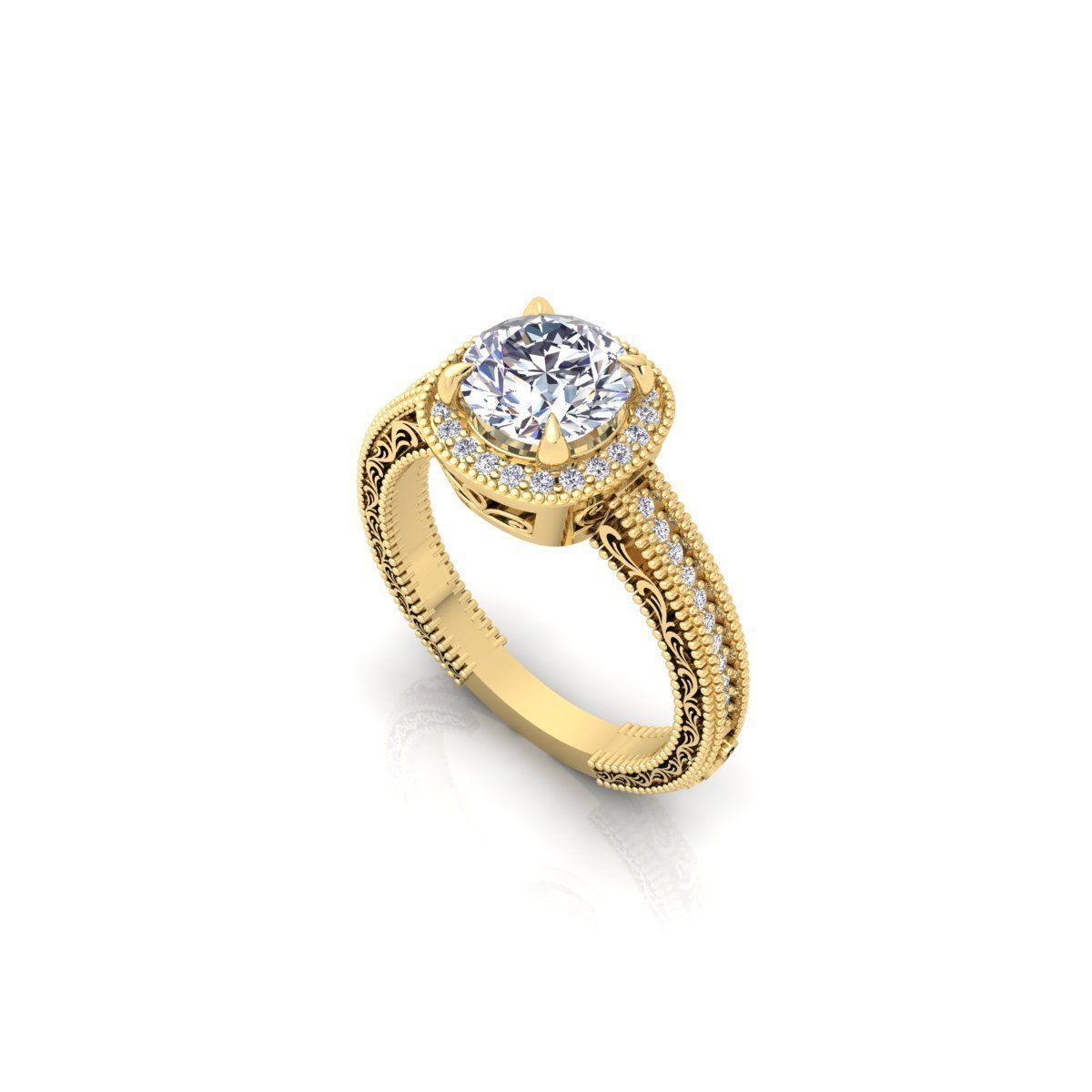 Solitaire Ring 18 3D print model_12