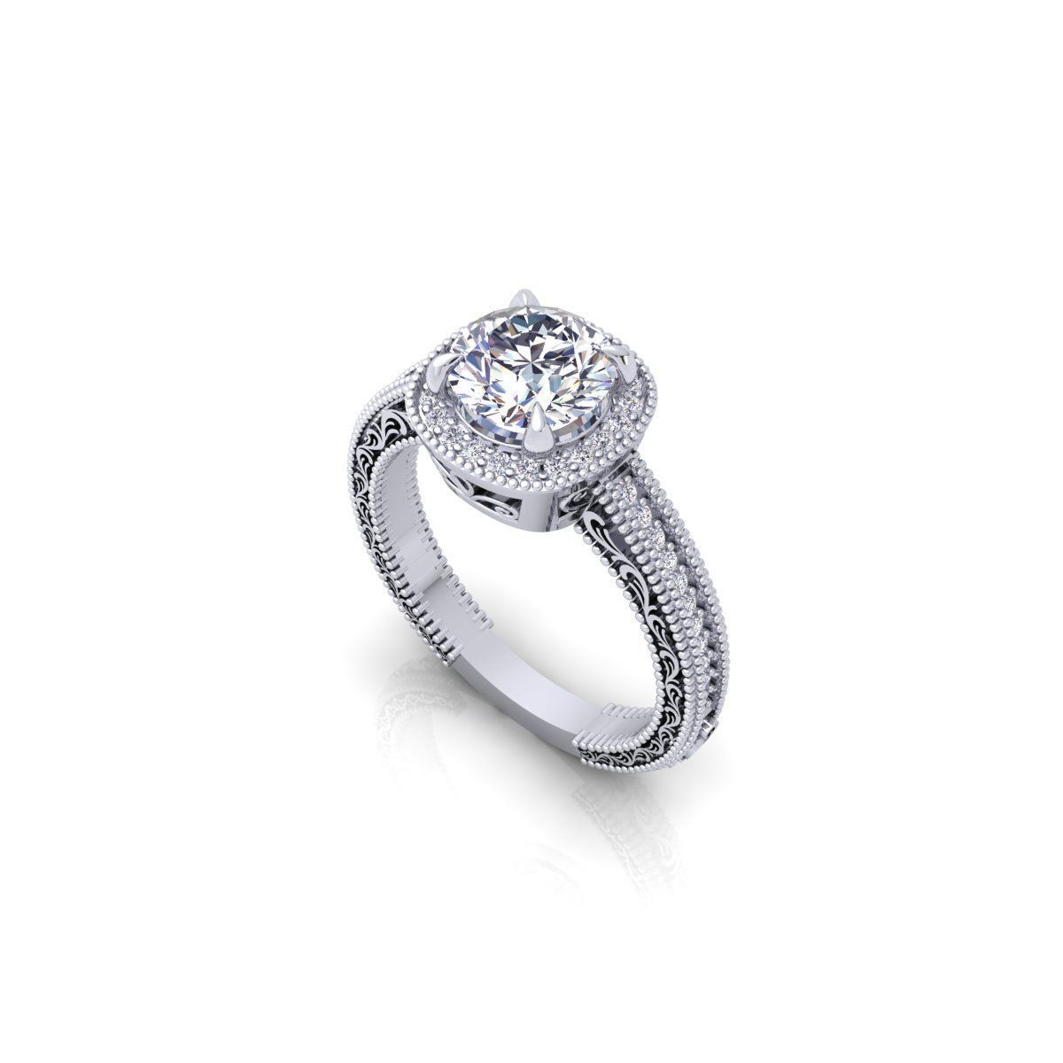 Solitaire Ring 18 3D print model_11