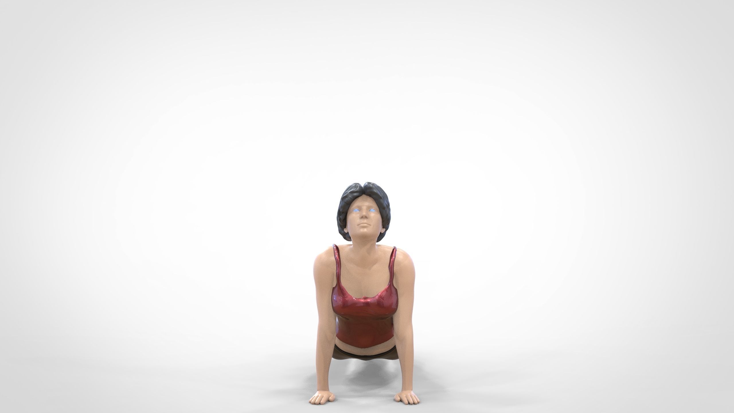 N2 Woman Doing Yoga Cobra  Snake  pose 3D print model_15