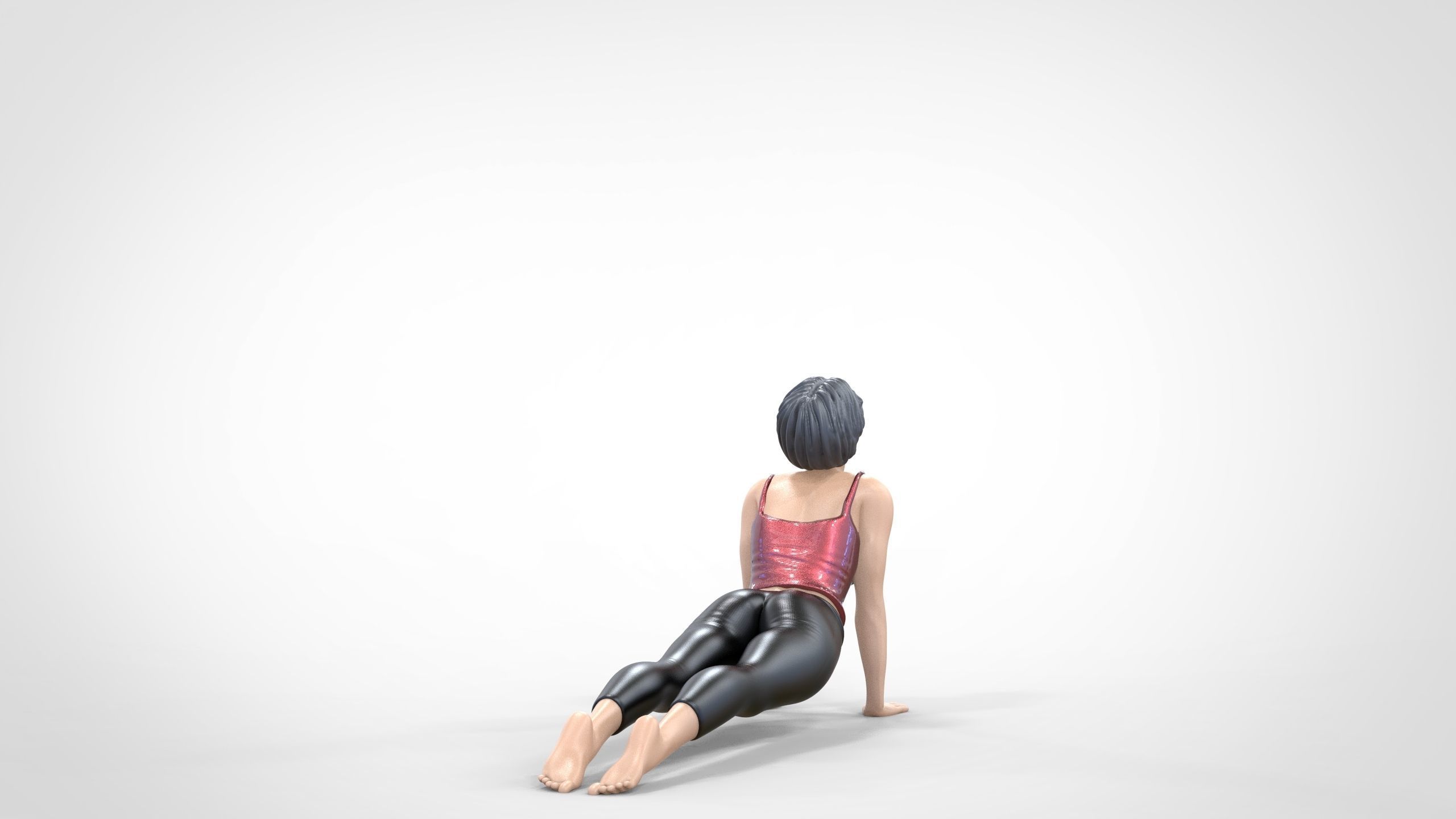 N2 Woman Doing Yoga Cobra  Snake  pose 3D print model_4