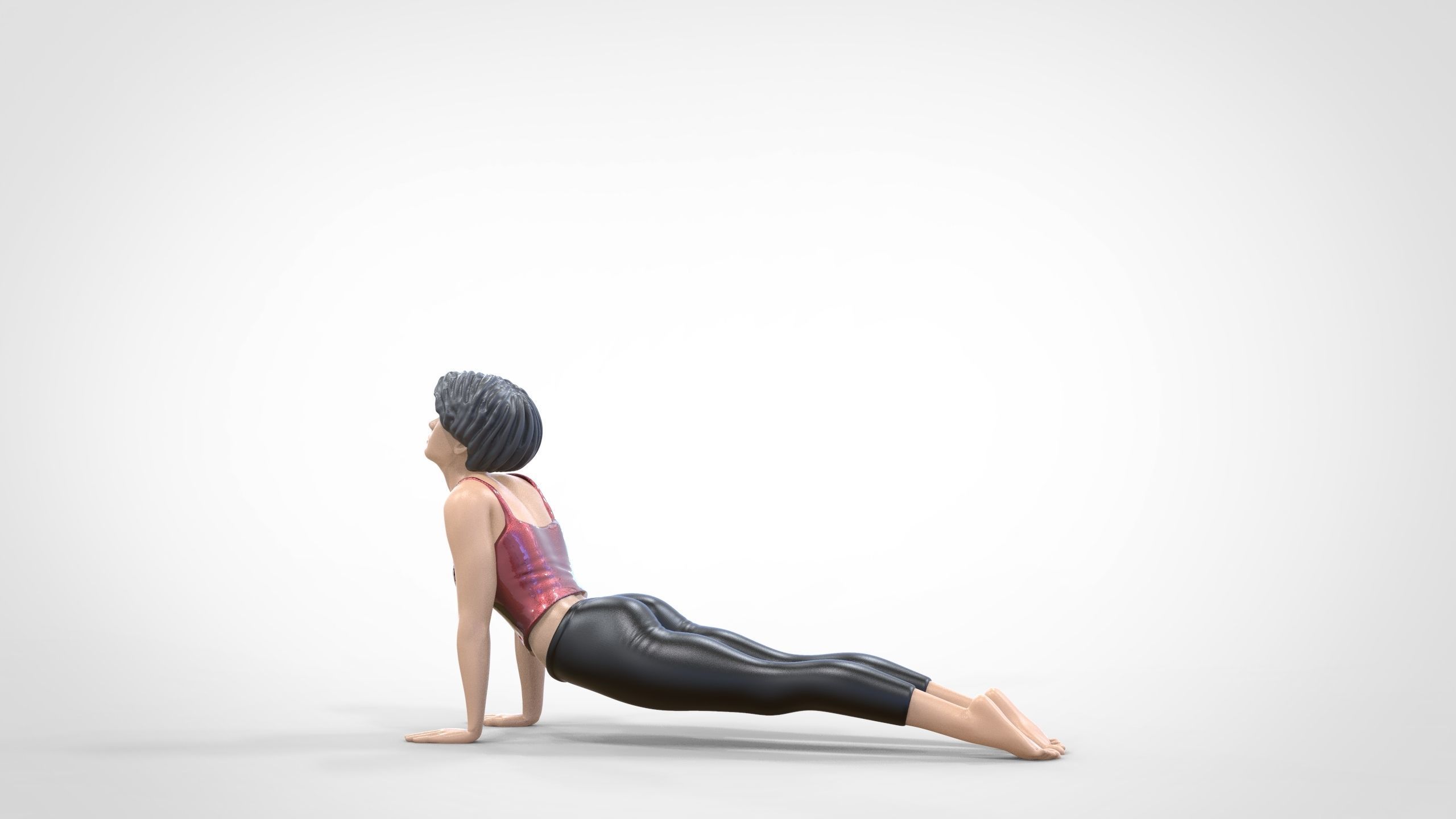 N2 Woman Doing Yoga Cobra  Snake  pose 3D print model_10