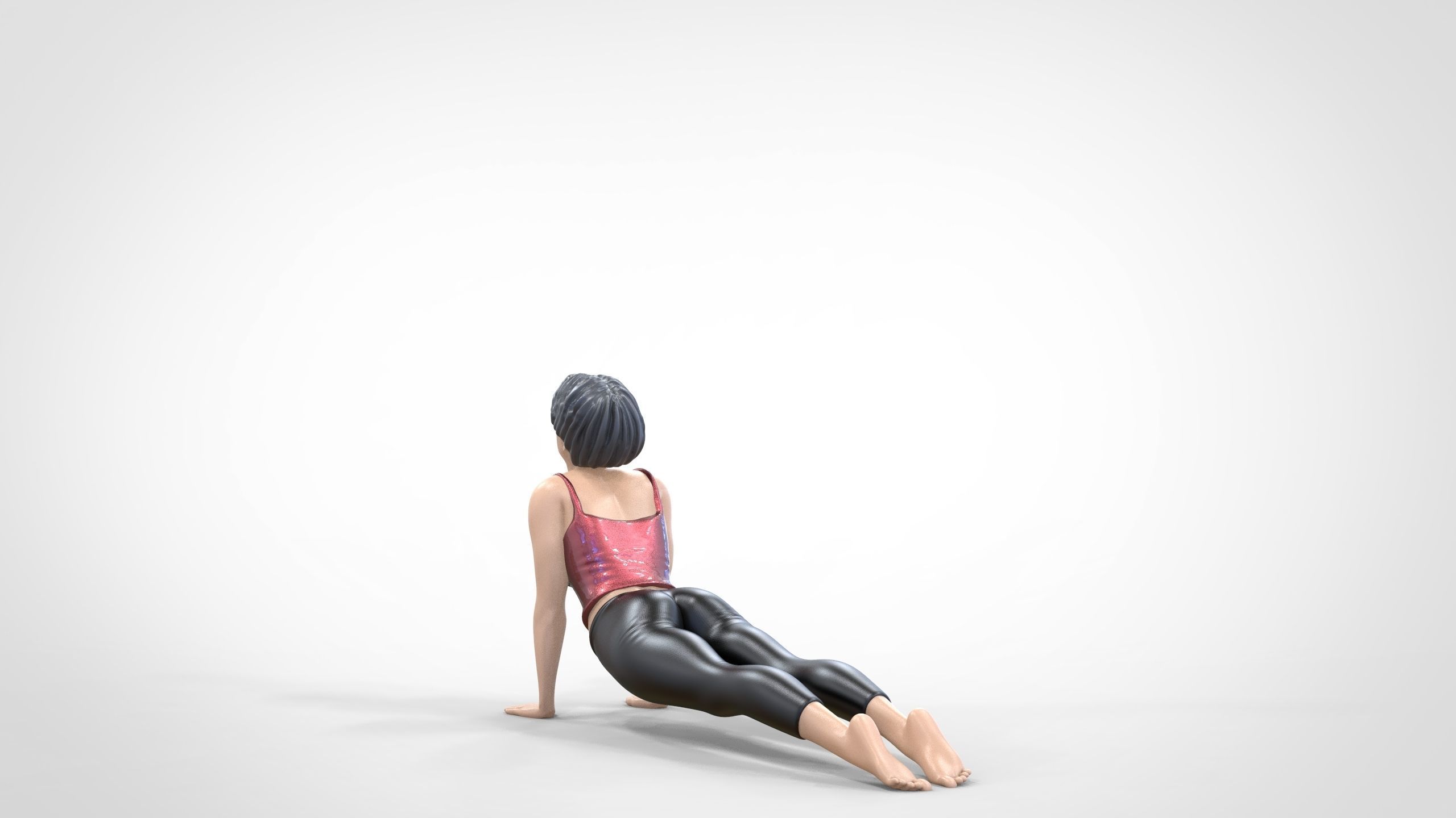 N2 Woman Doing Yoga Cobra  Snake  pose 3D print model_7