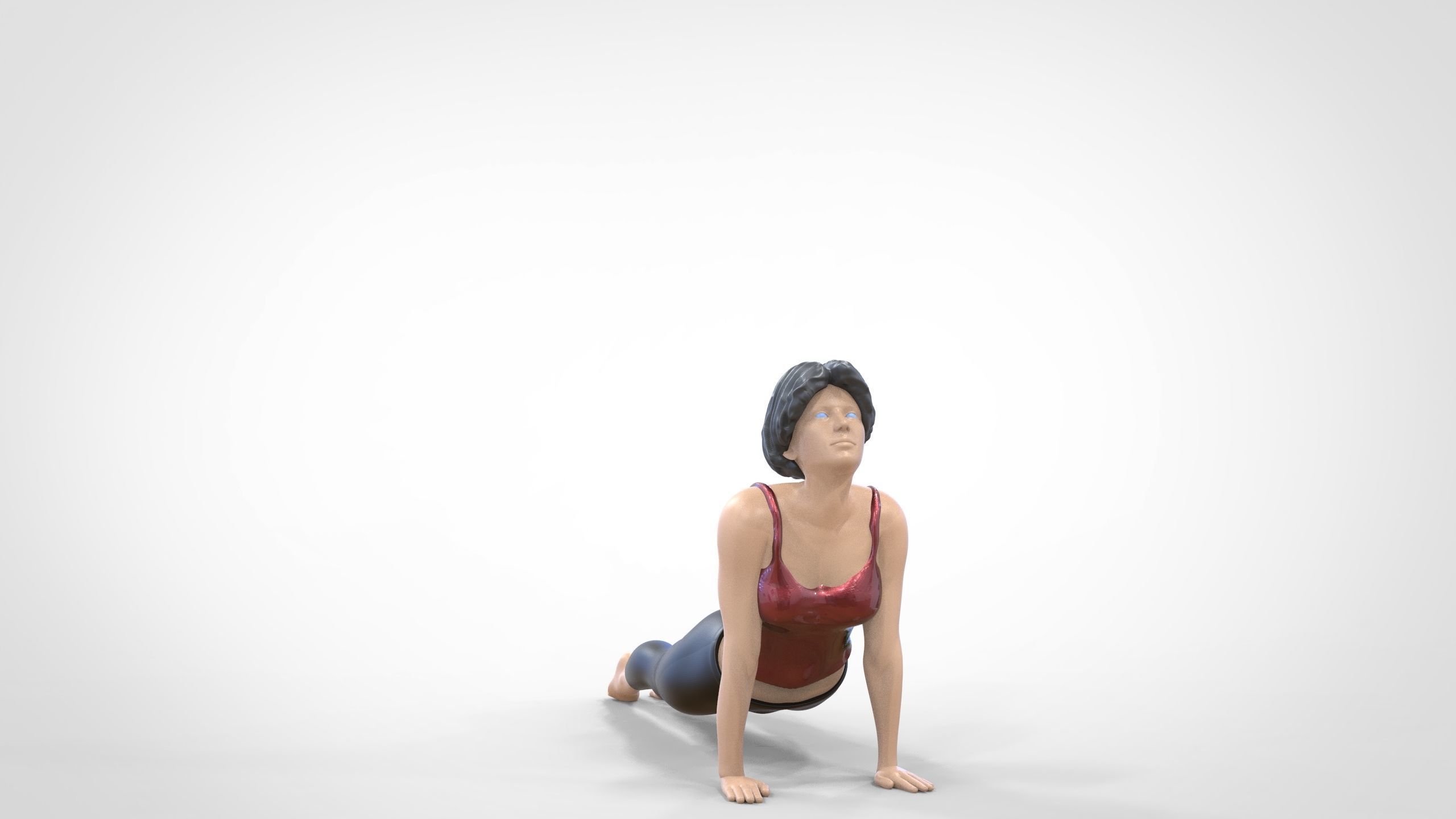N2 Woman Doing Yoga Cobra  Snake  pose 3D print model_16