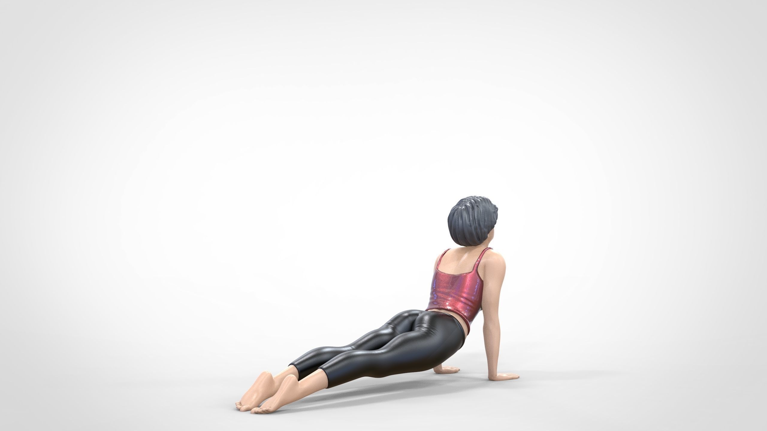 N2 Woman Doing Yoga Cobra  Snake  pose 3D print model_3