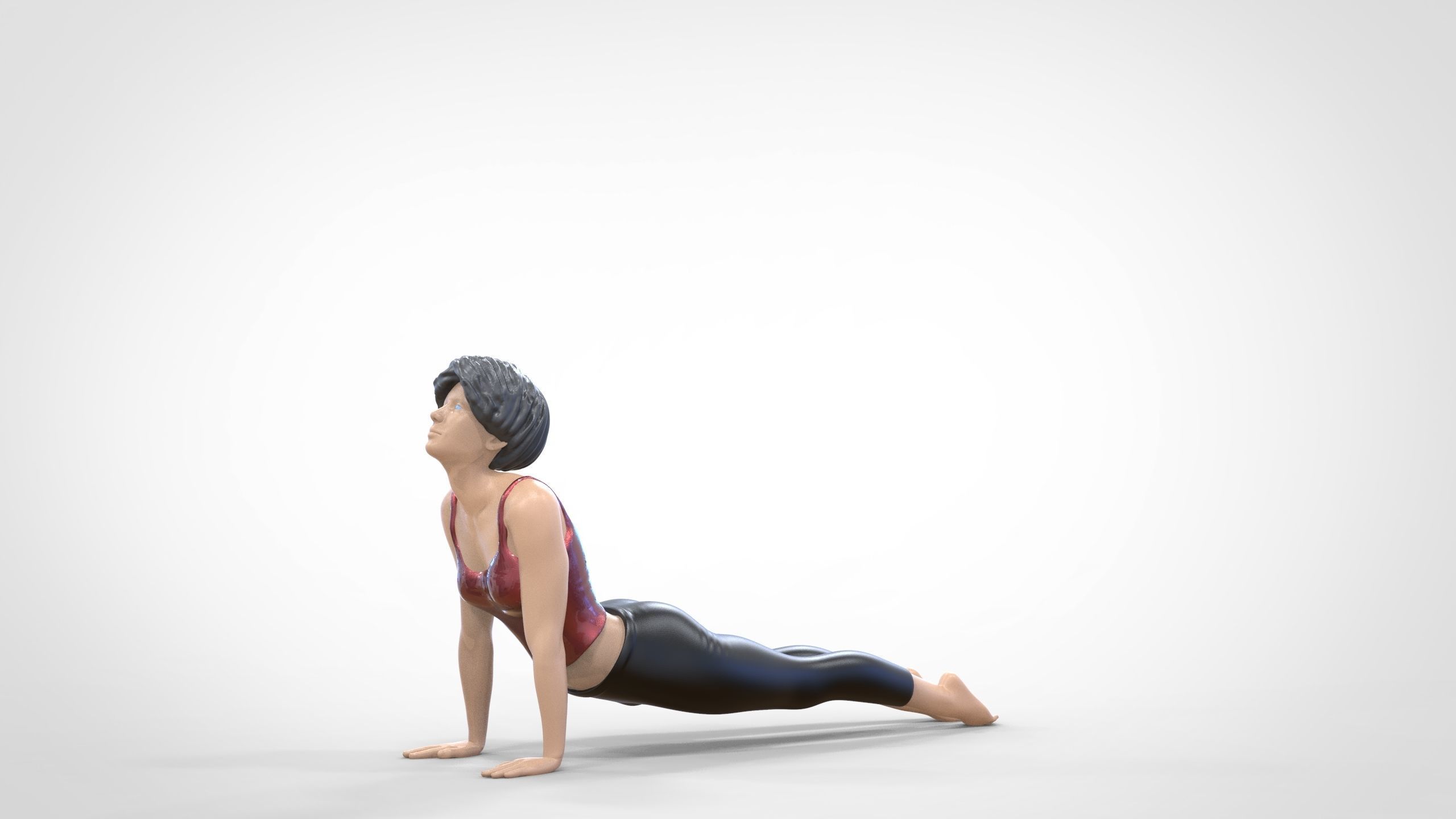 N2 Woman Doing Yoga Cobra  Snake  pose 3D print model_12