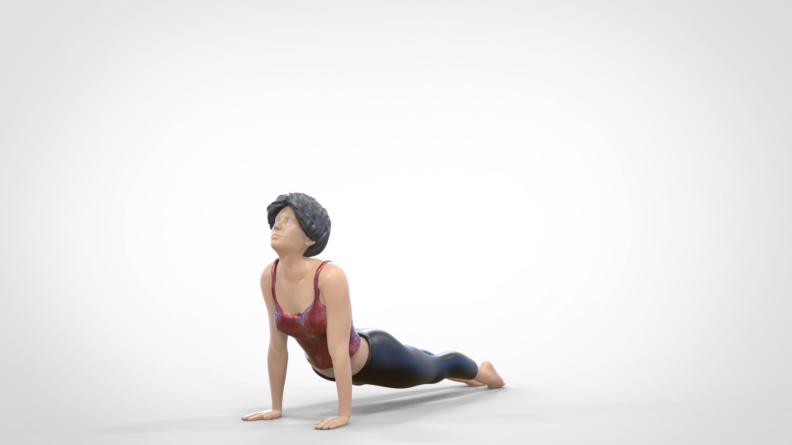 N2 Woman Doing Yoga Cobra  Snake  pose 3D print model_13