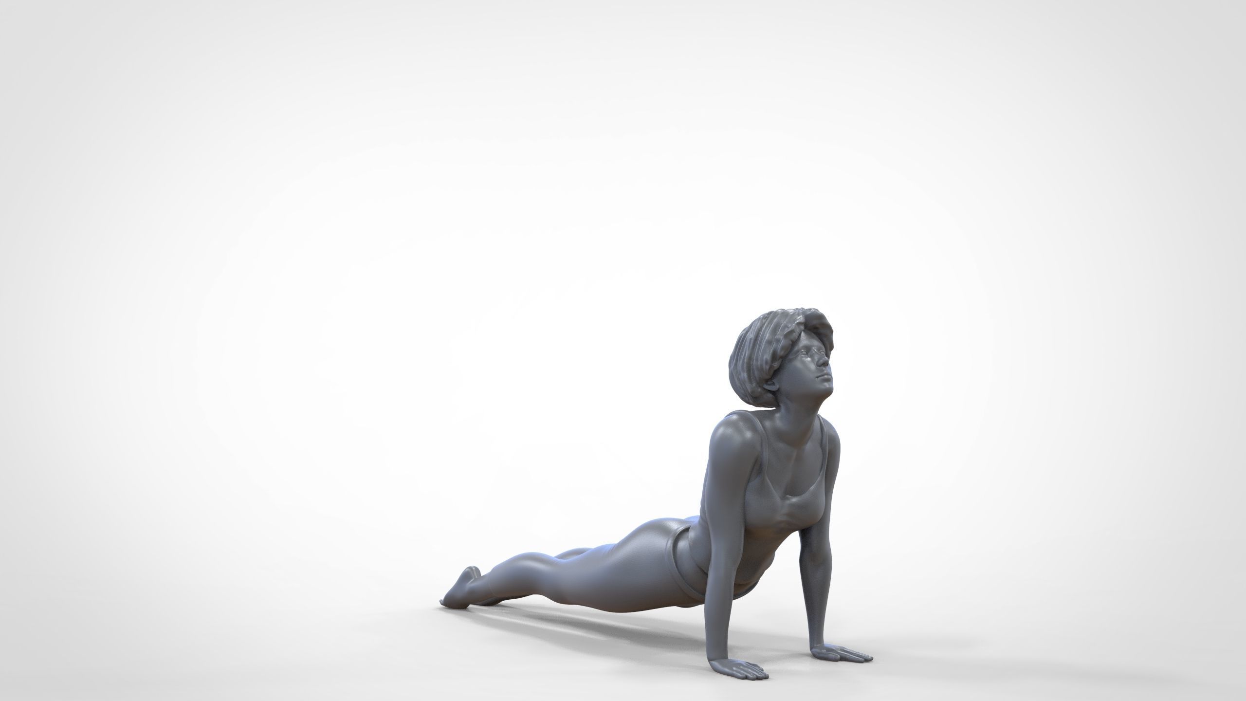 N2 Woman Doing Yoga Cobra  Snake  pose 3D print model_28