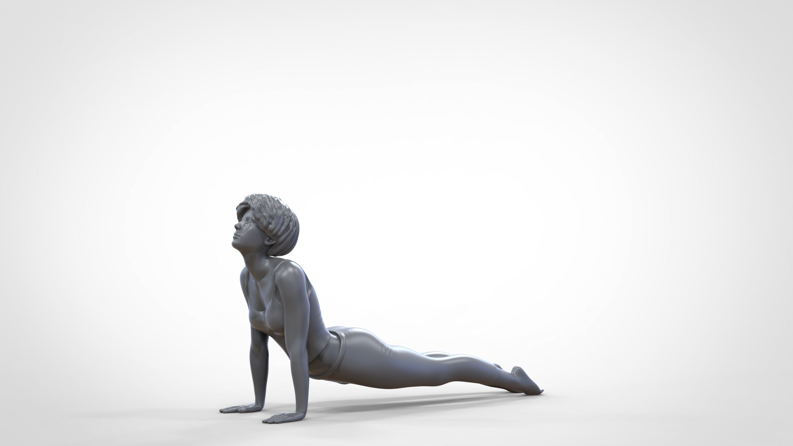 N2 Woman Doing Yoga Cobra  Snake  pose 3D print model_25