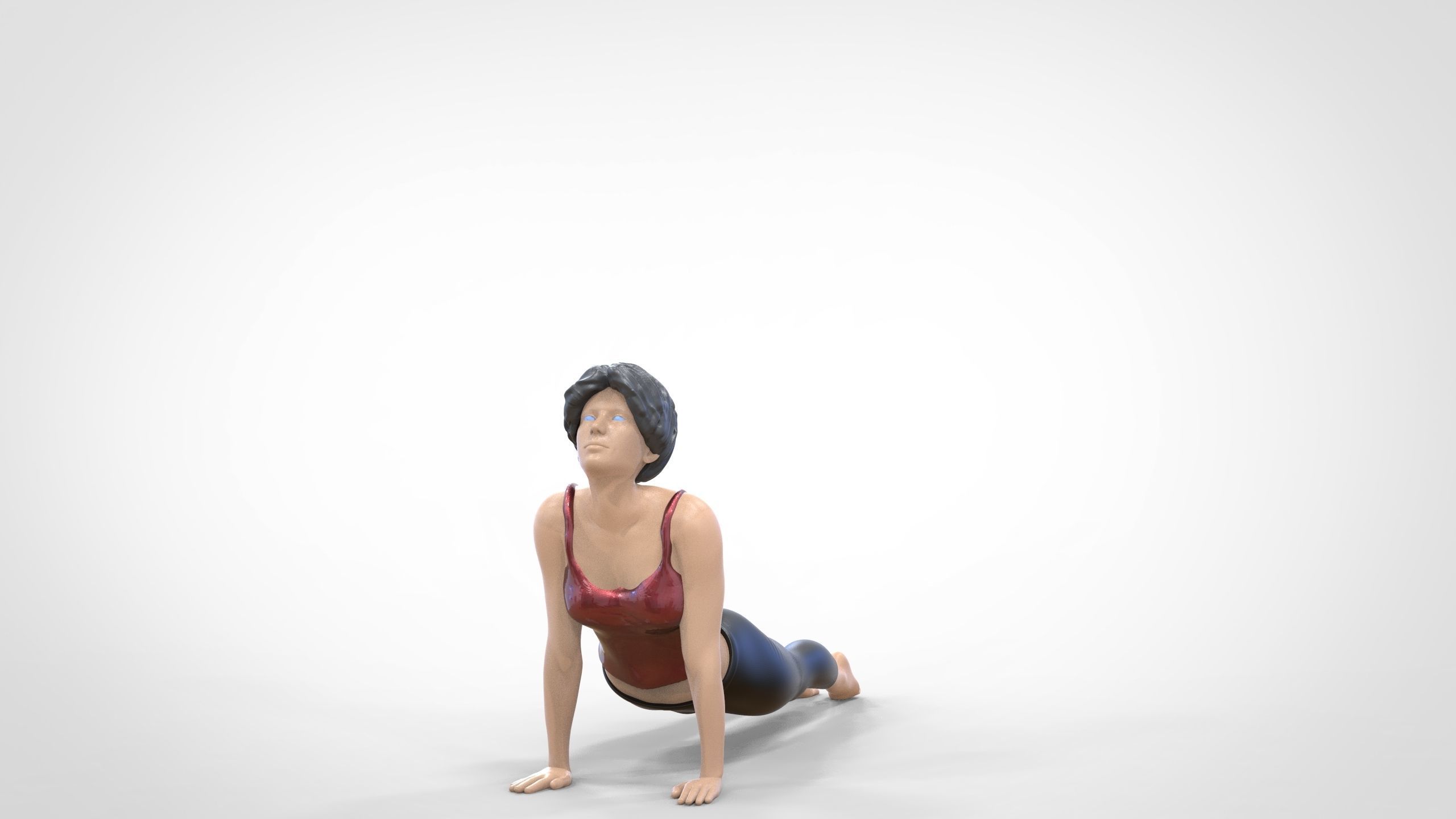N2 Woman Doing Yoga Cobra  Snake  pose 3D print model_14