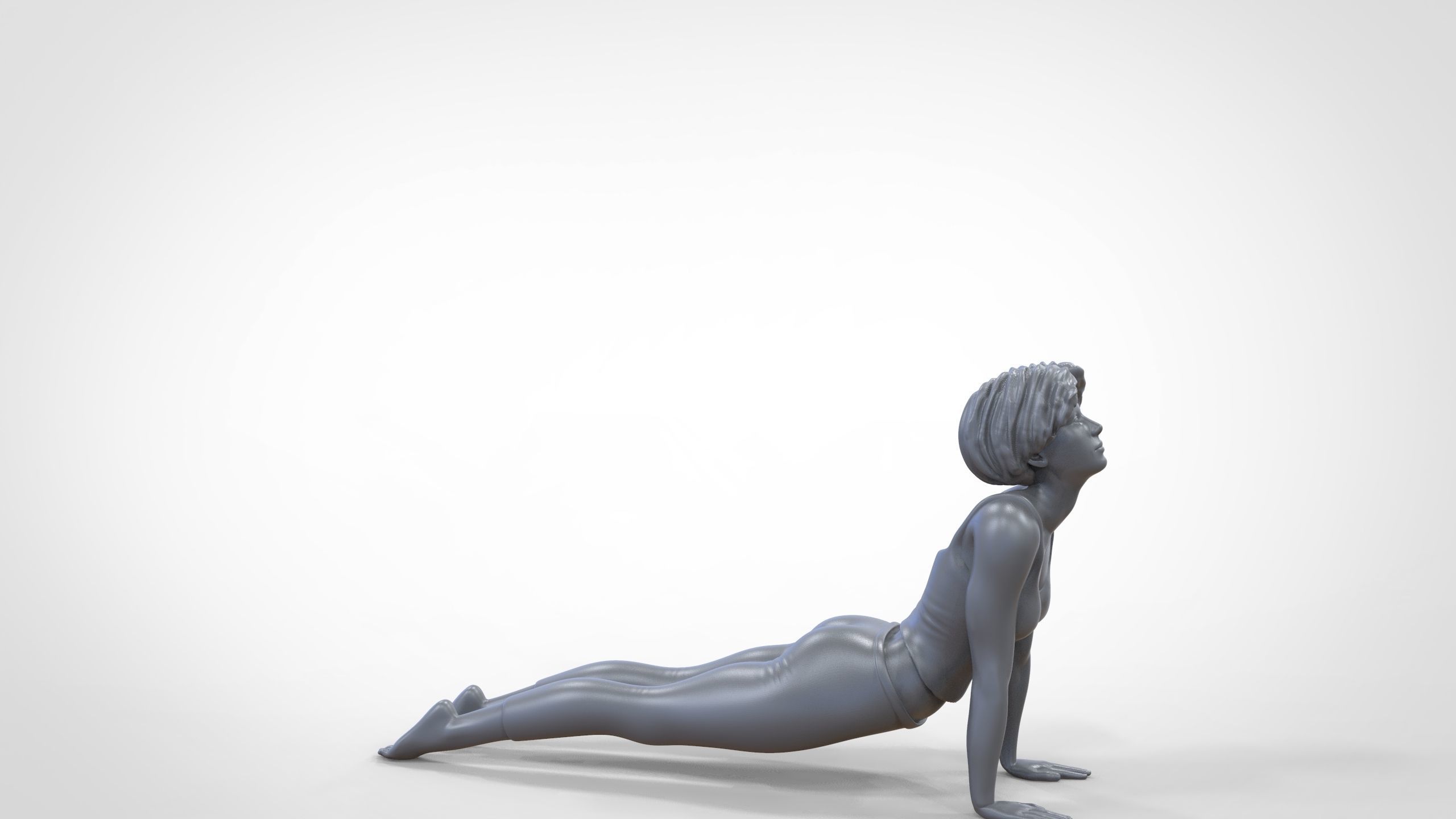 N2 Woman Doing Yoga Cobra  Snake  pose 3D print model_20