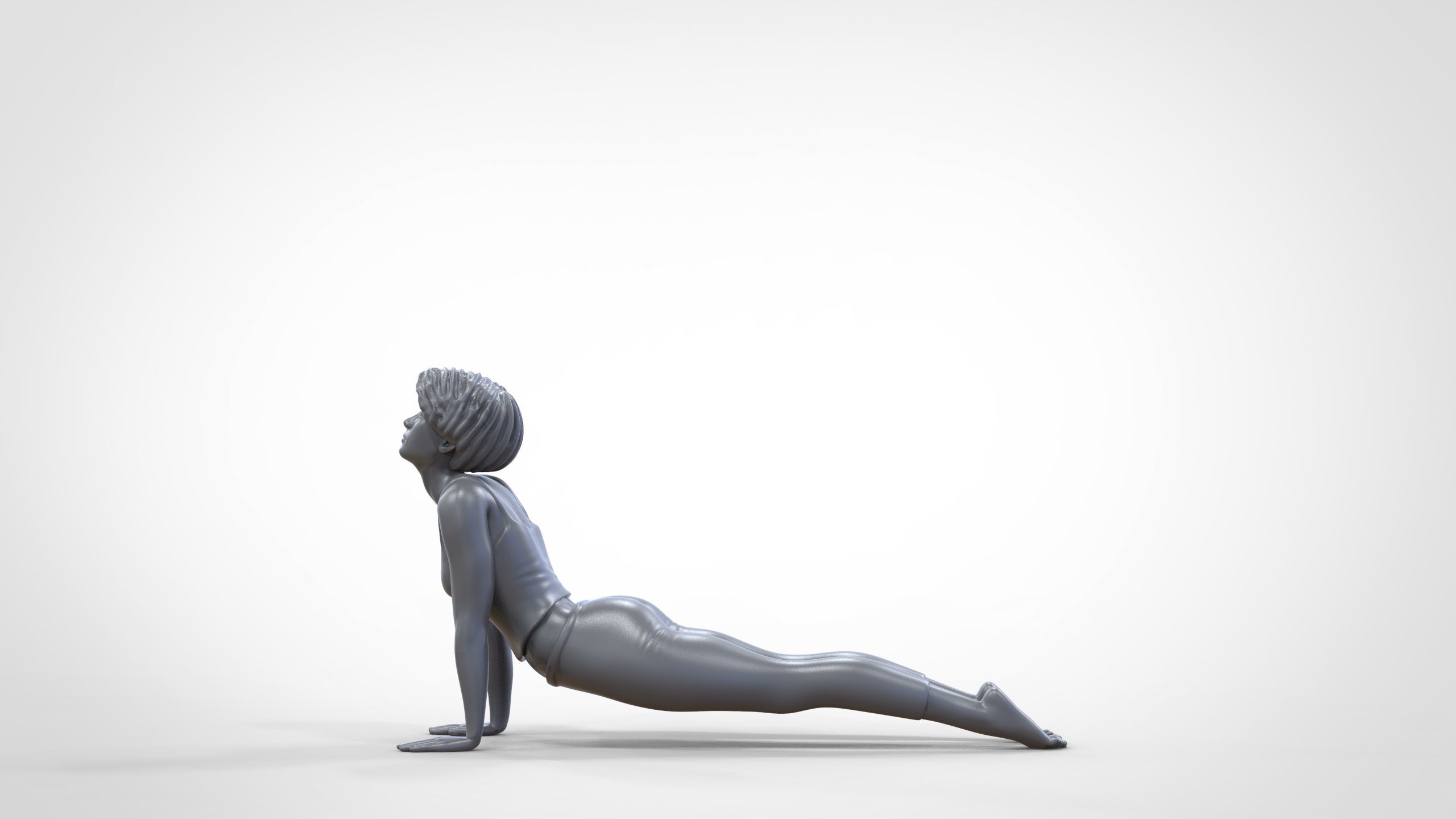 N2 Woman Doing Yoga Cobra  Snake  pose 3D print model_1