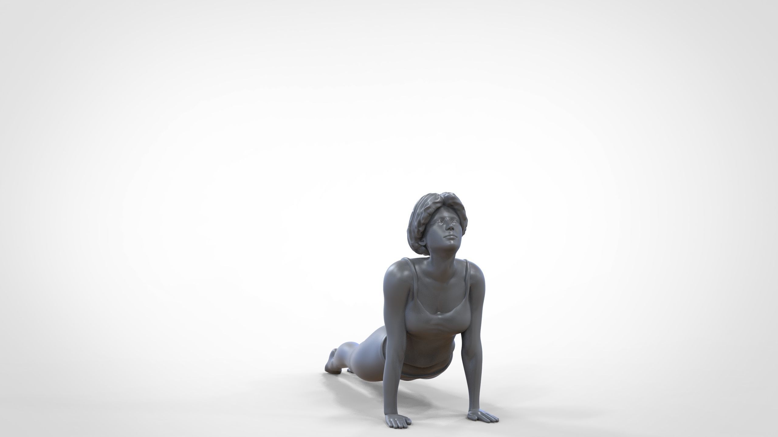 N2 Woman Doing Yoga Cobra  Snake  pose 3D print model_27