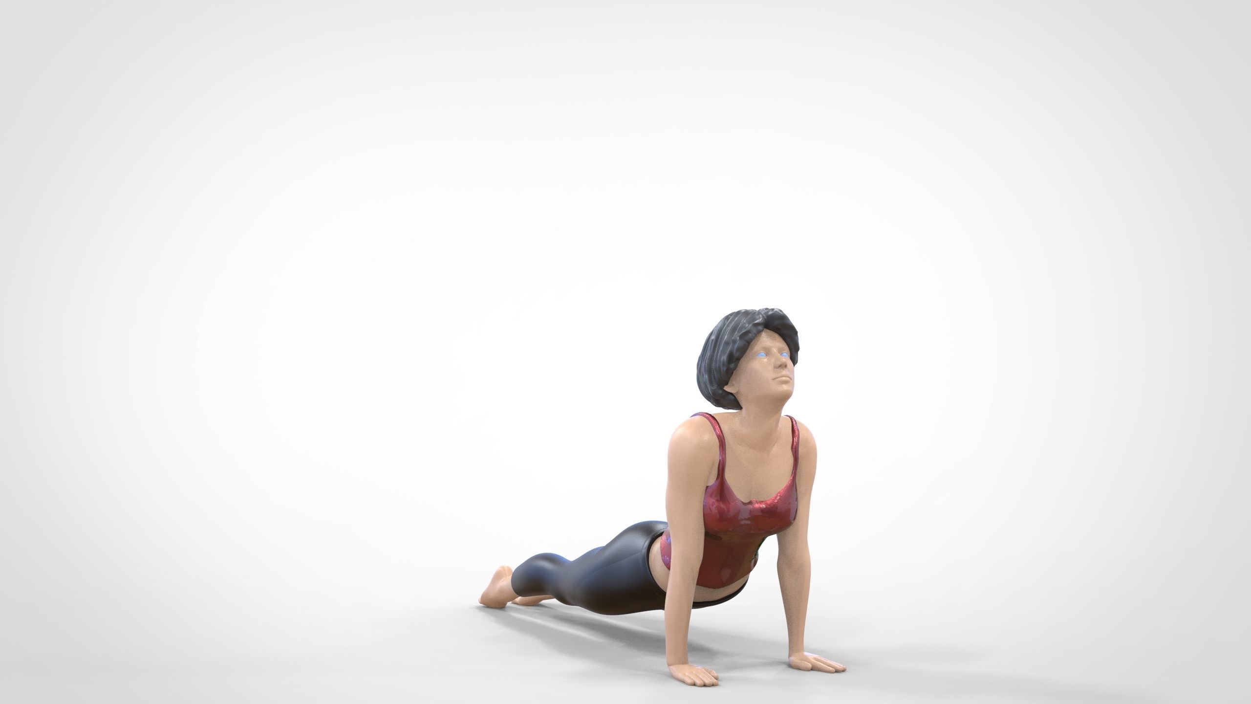 N2 Woman Doing Yoga Cobra  Snake  pose 3D print model_17