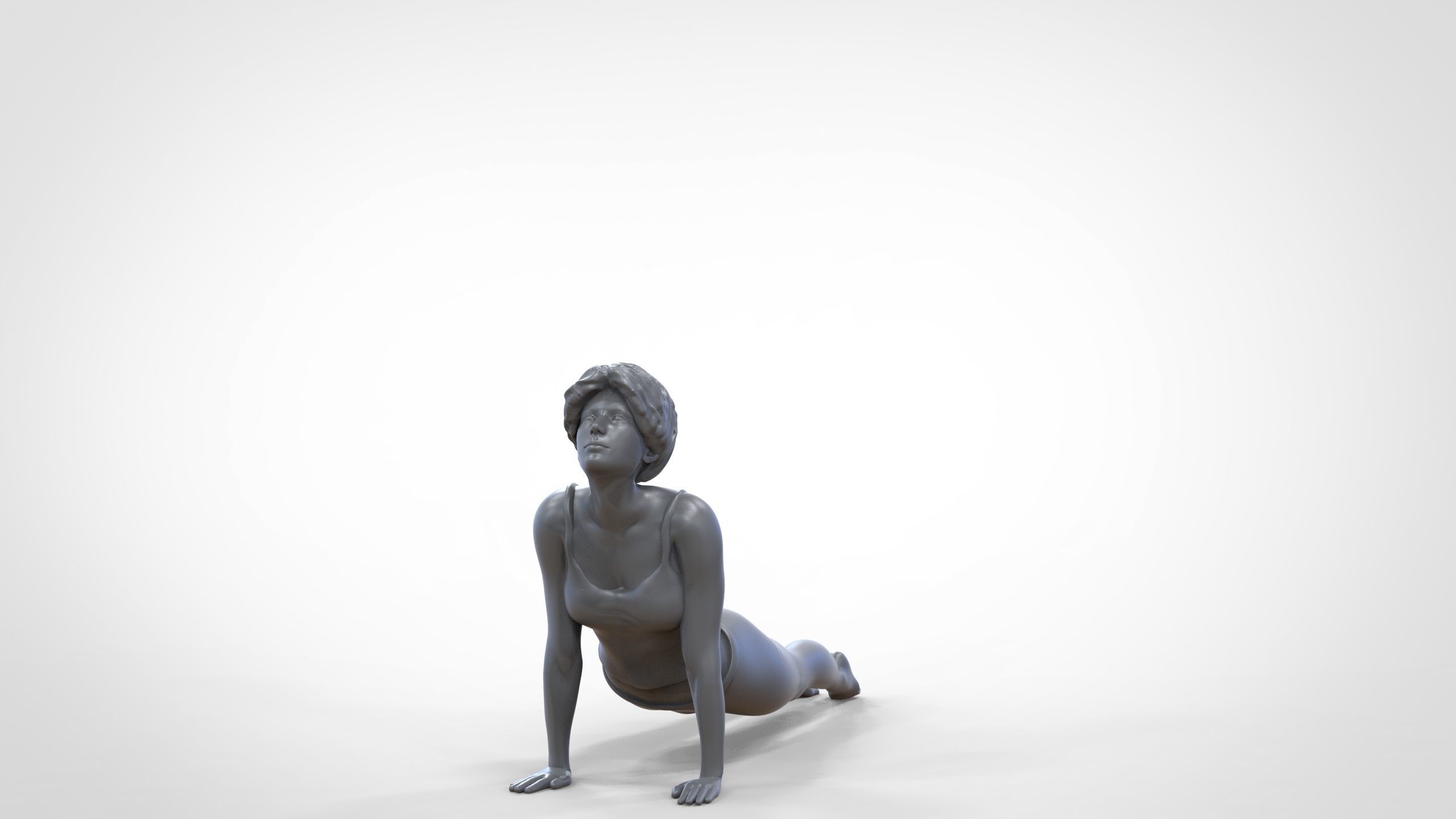 N2 Woman Doing Yoga Cobra  Snake  pose 3D print model_26