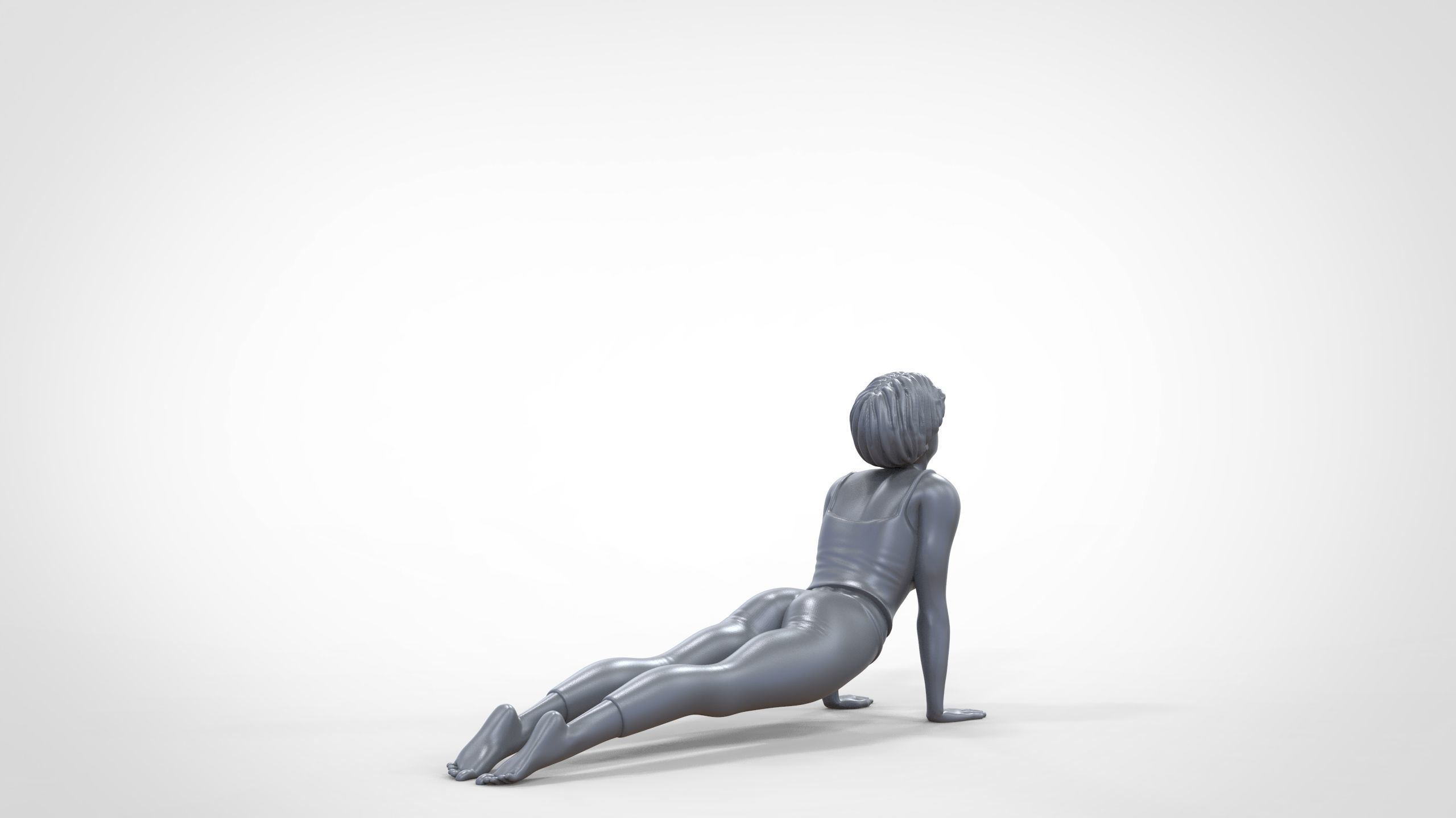 N2 Woman Doing Yoga Cobra  Snake  pose 3D print model_22