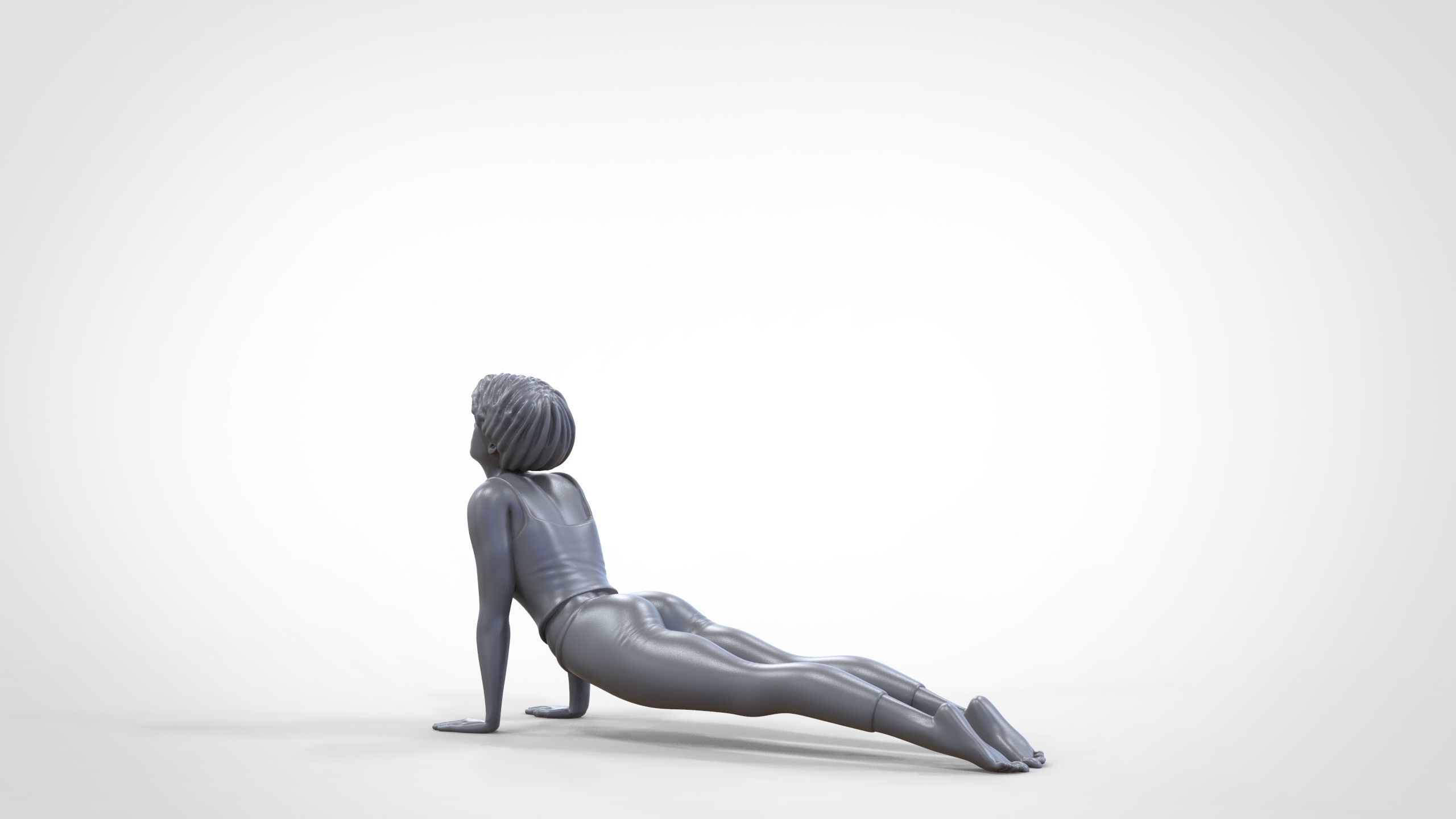 N2 Woman Doing Yoga Cobra  Snake  pose 3D print model_23