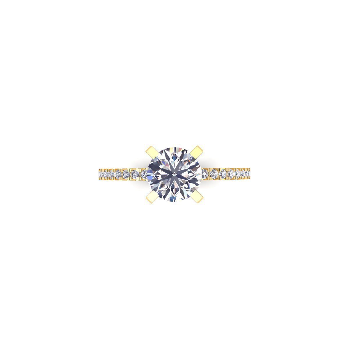 Solitaire Ring 15 3D print model_7
