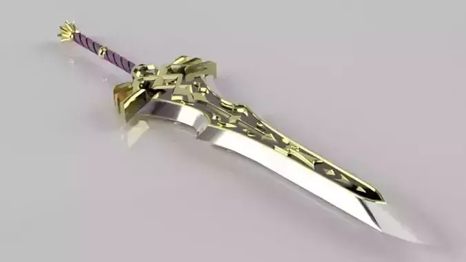 Royal claymore 3D printable from the legend of zelda BOTW 3D print model Royal claymore 3D printable from the legend of zelda BOTW 3D print model