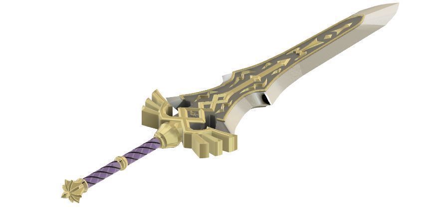 Royal claymore 3D printable from the legend of zelda BOTW 3D print model_2