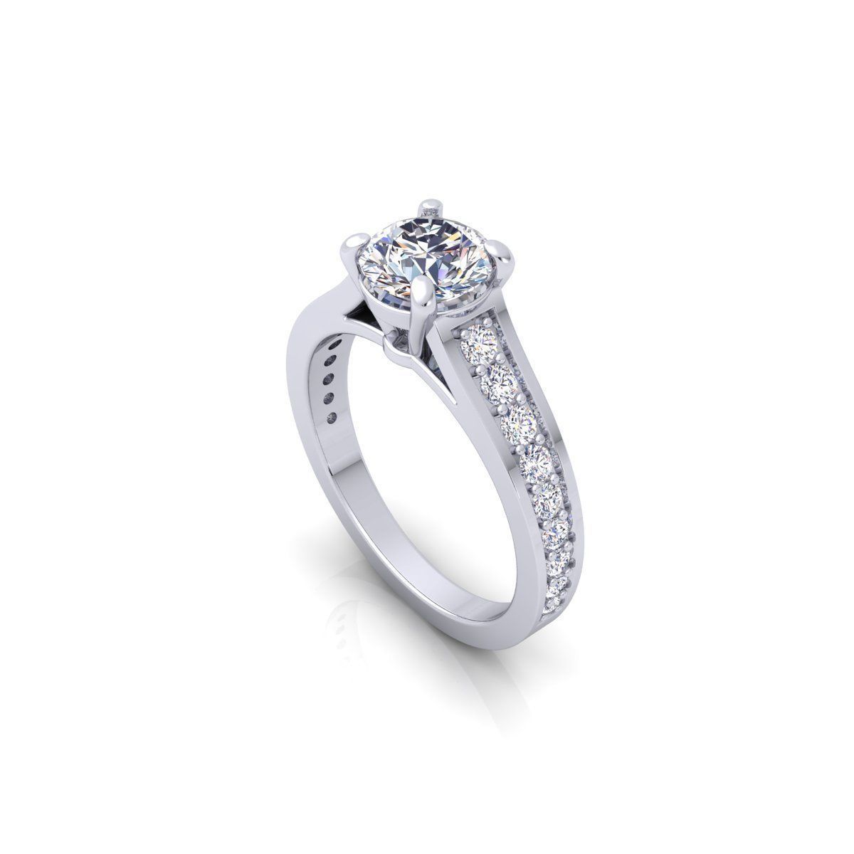 Solitaire Ring 7 3D print model_11