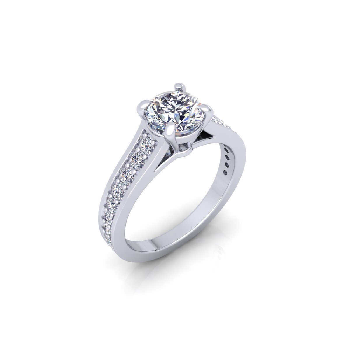 Solitaire Ring 7 3D print model_9