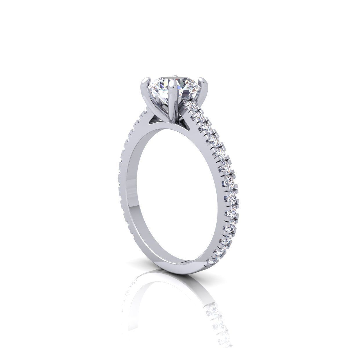 Solitaire Ring 2 3D print model_1