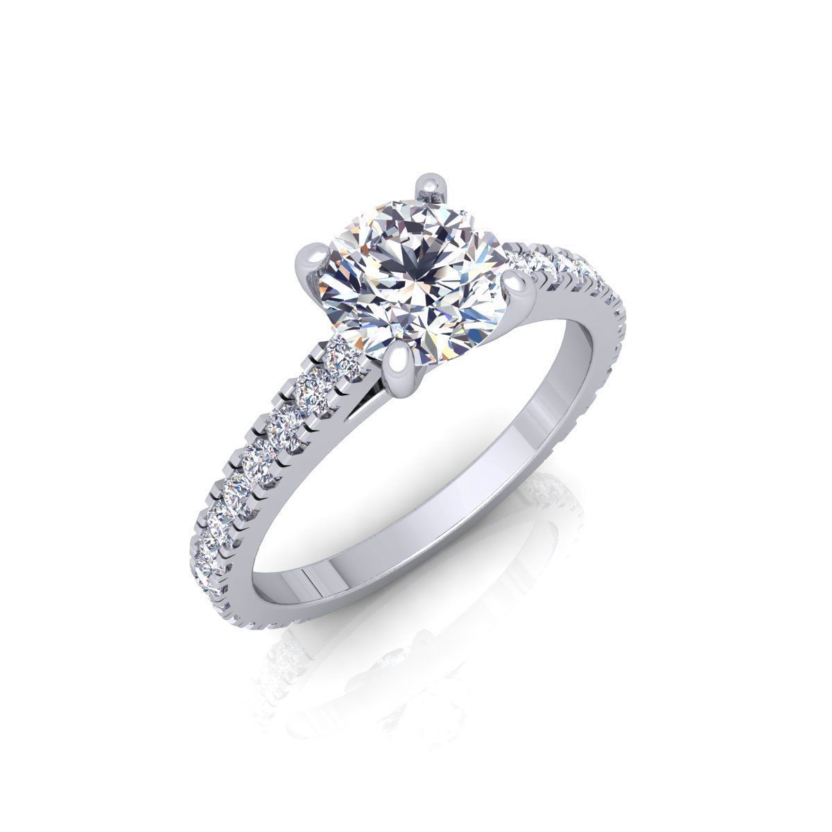 Solitaire Ring 2 3D print model_5