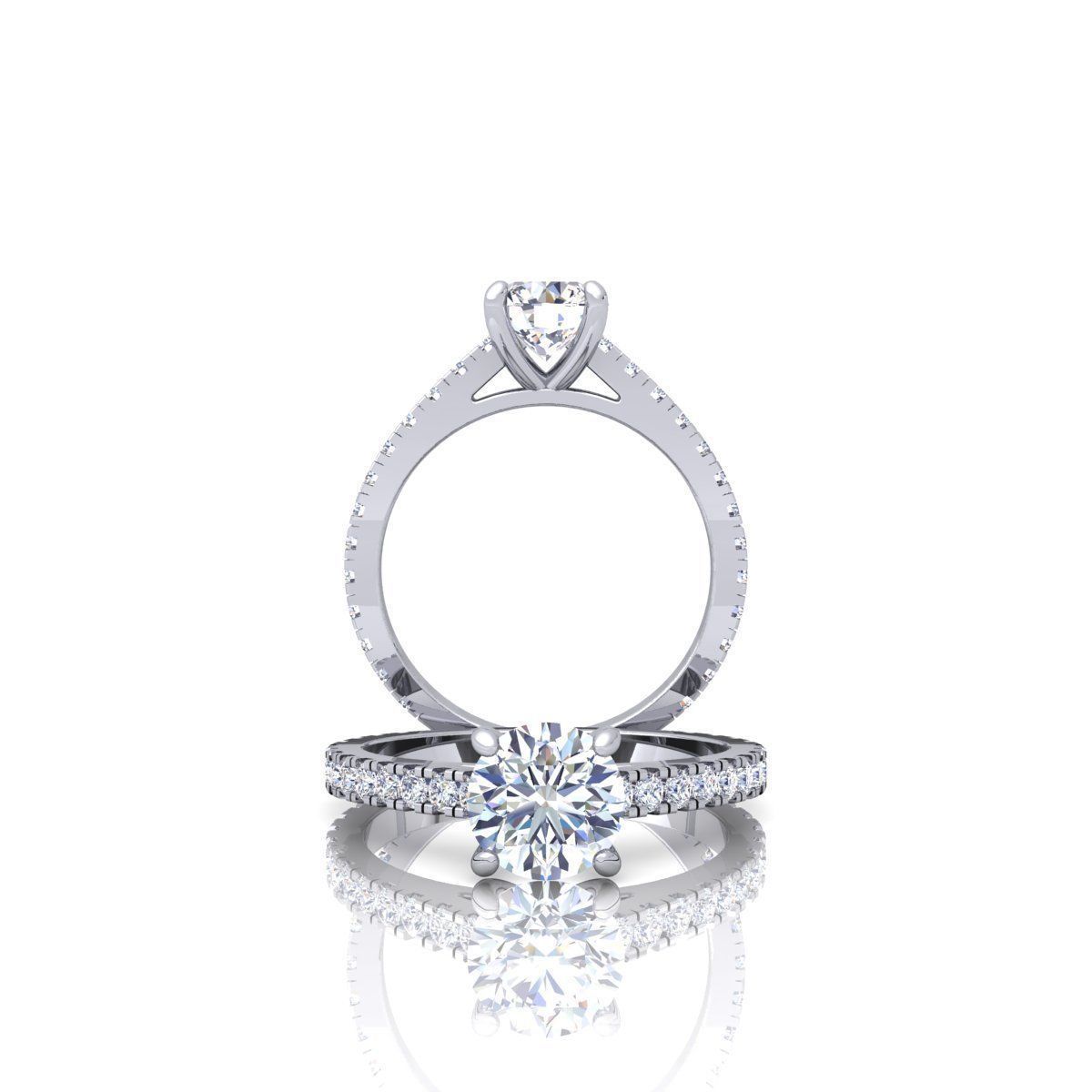 Solitaire Ring 2 3D print model_7
