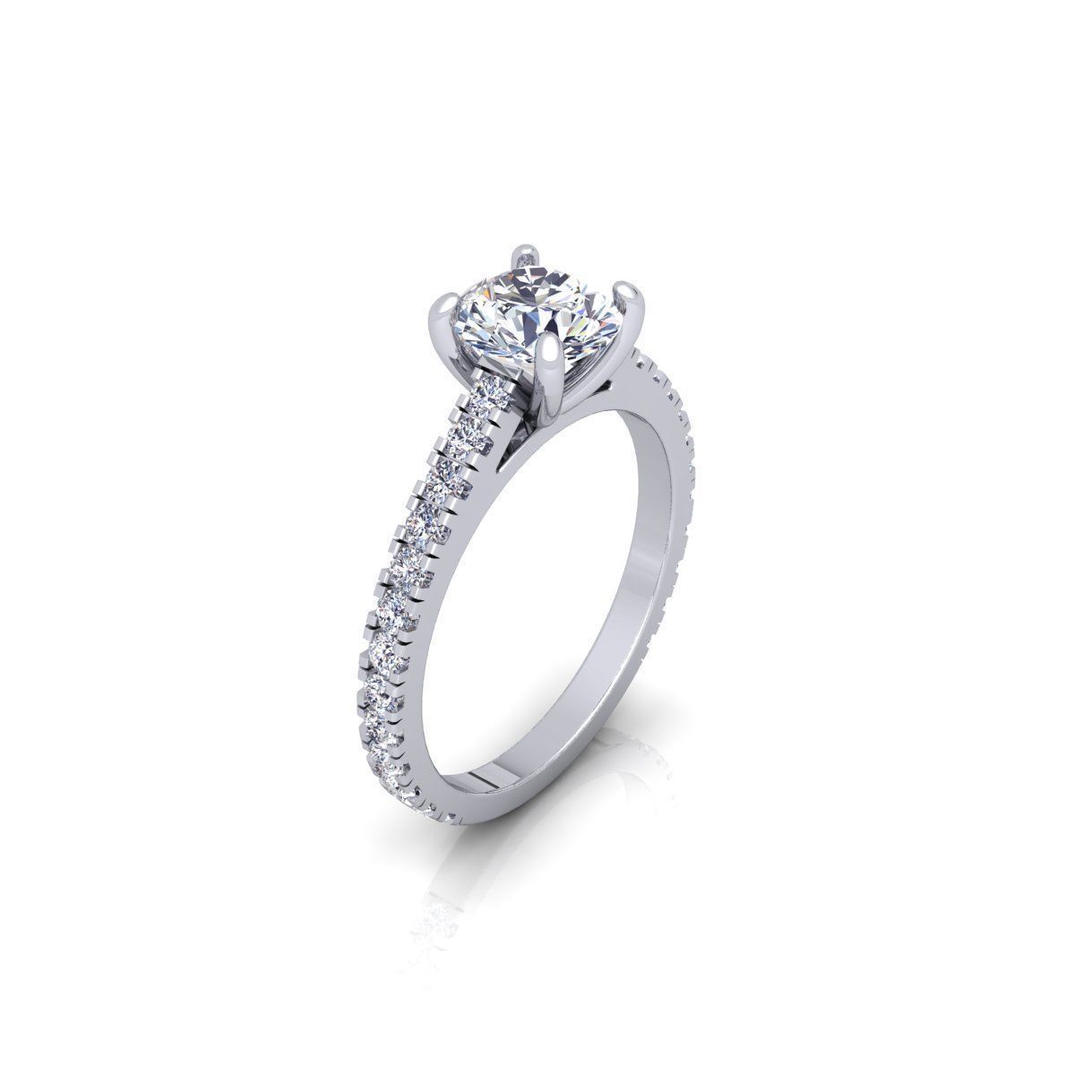 Solitaire Ring 2 3D print model_3