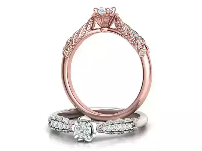 Flower Engagement Ring Own design Rose ring 3dmodel 3D print model