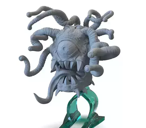 Azathuth monster head with long tentacles