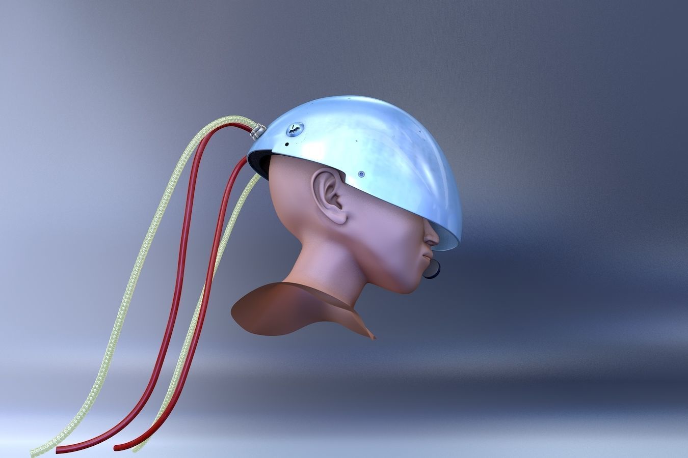 Shell Silver Helmet 3D model_3