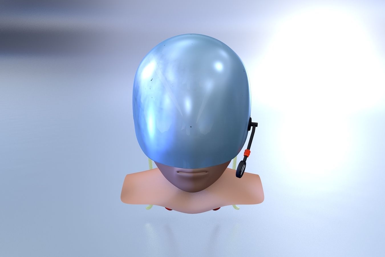 Shell Silver Helmet 3D model_1