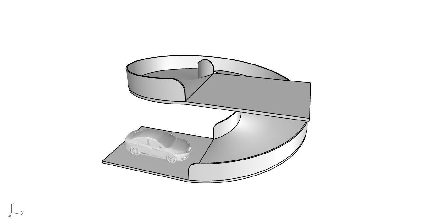 Spiral Ramp for Car Architectural Circulation System module 3D model_21