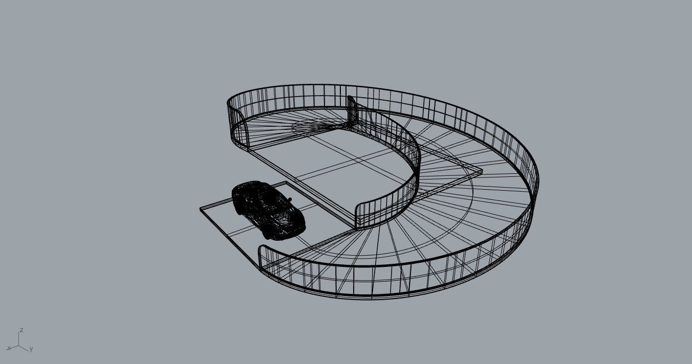 Spiral Ramp for Car Architectural Circulation System module 3D model_63