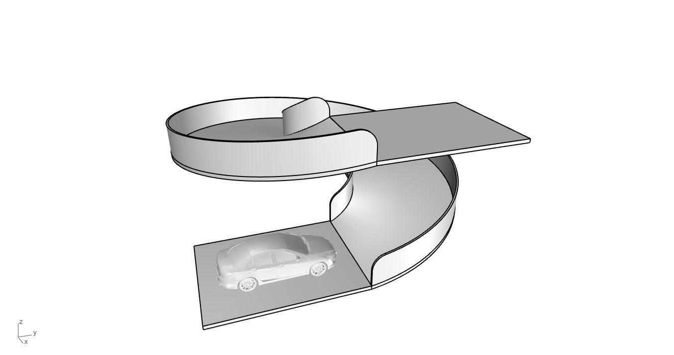 Spiral Ramp for Car Architectural Circulation System module 3D model_19