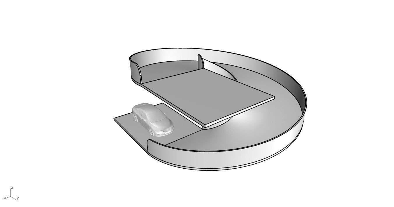 Spiral Ramp for Car Architectural Circulation System module 3D model_3