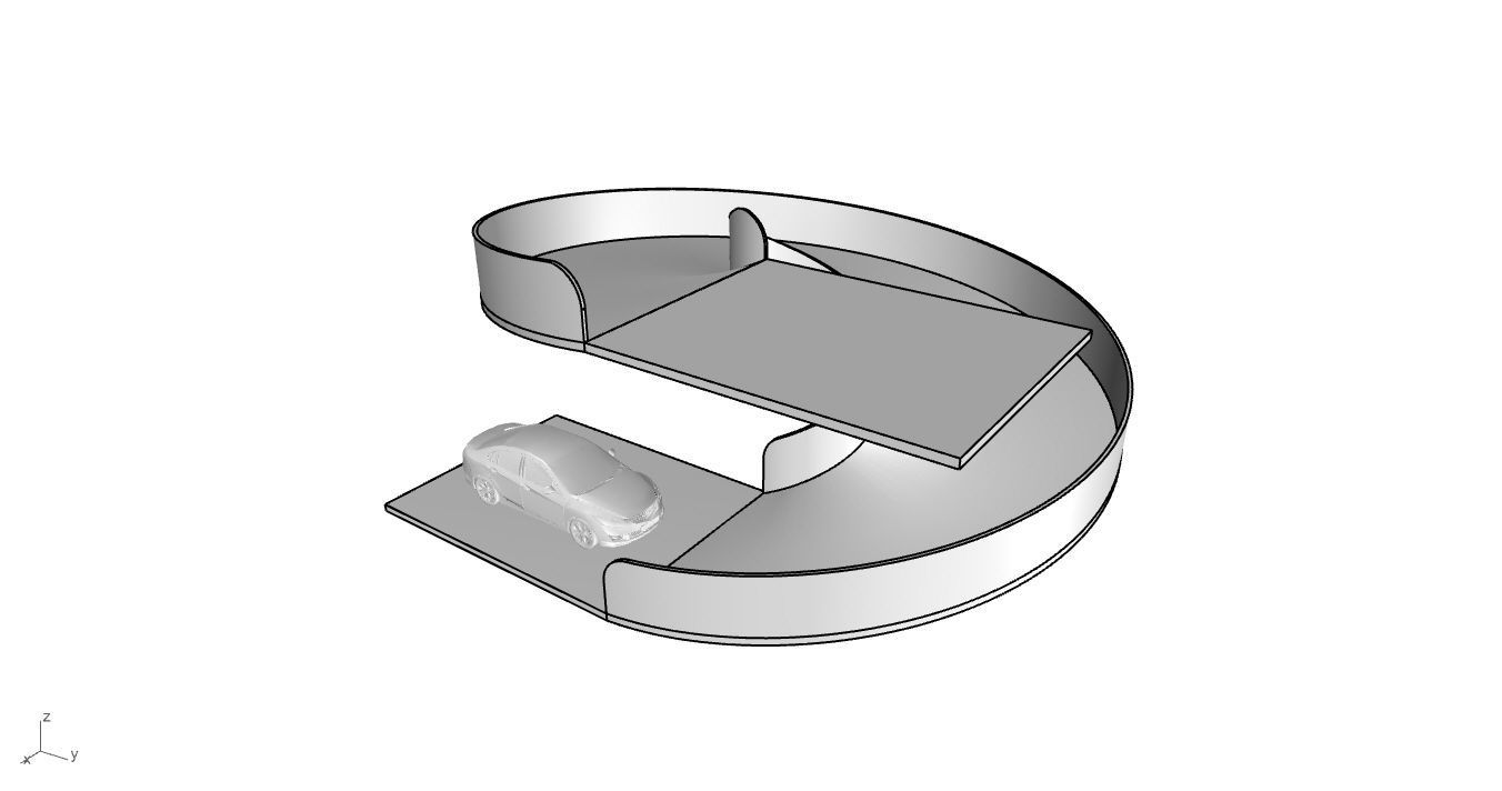 Spiral Ramp for Car Architectural Circulation System module 3D model_22