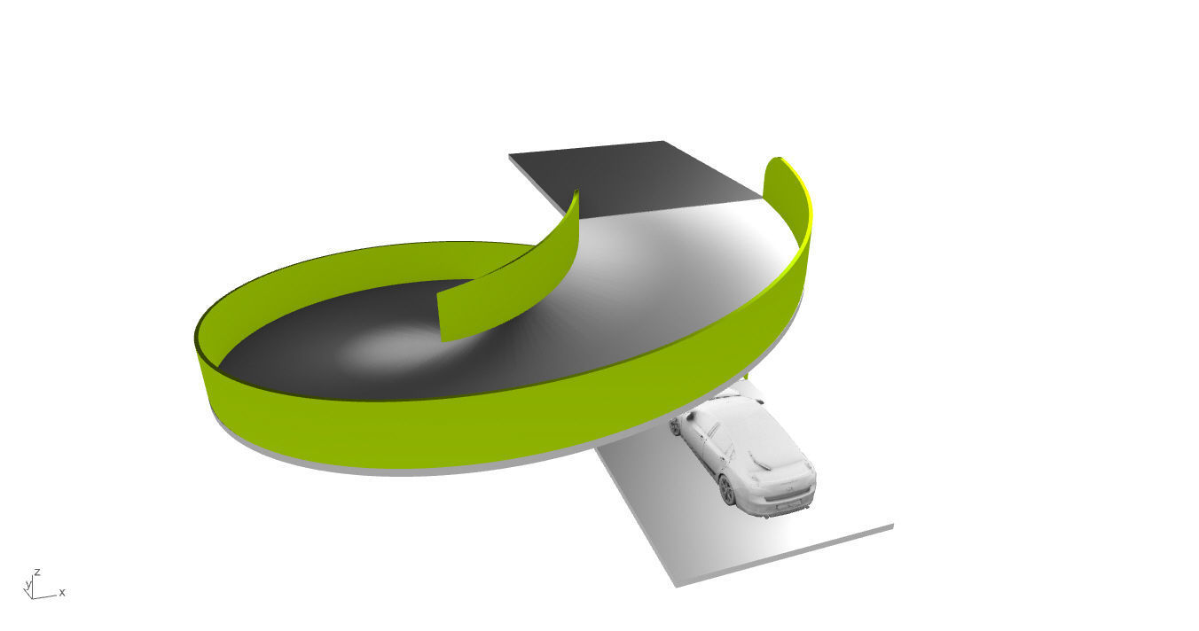 Spiral Ramp for Car Architectural Circulation System module 3D model_34