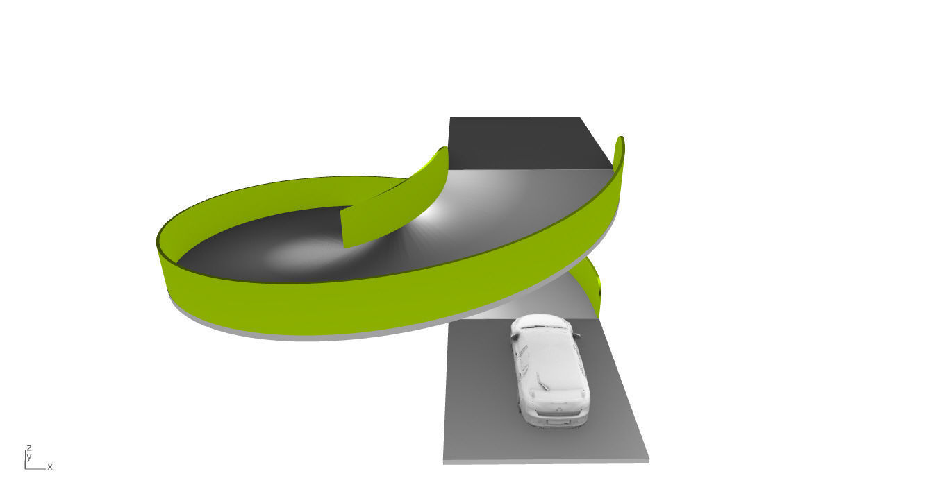 Spiral Ramp for Car Architectural Circulation System module 3D model_35
