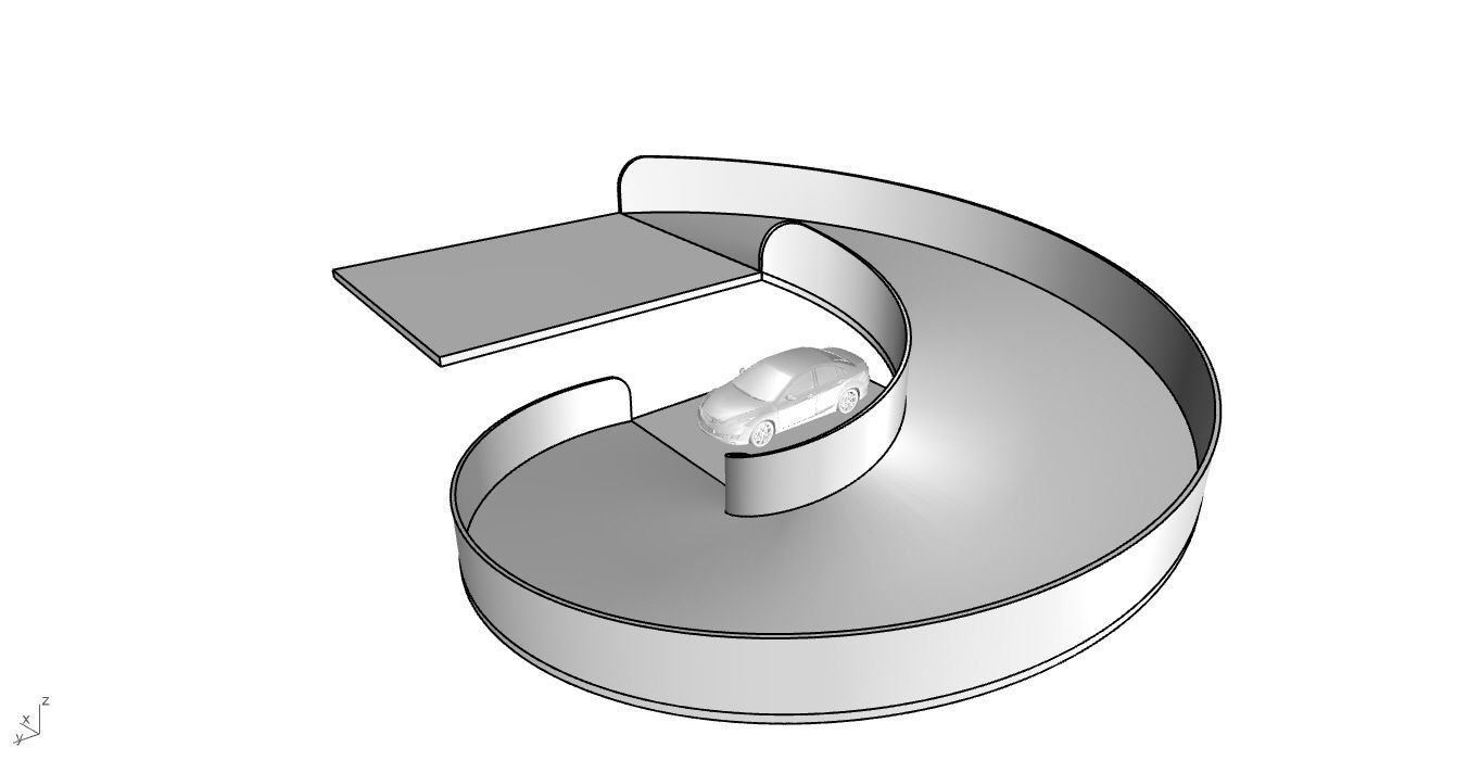 Spiral Ramp for Car Architectural Circulation System module 3D model_8
