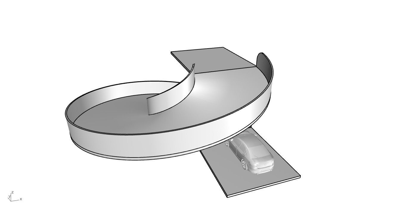 Spiral Ramp for Car Architectural Circulation System module 3D model_14