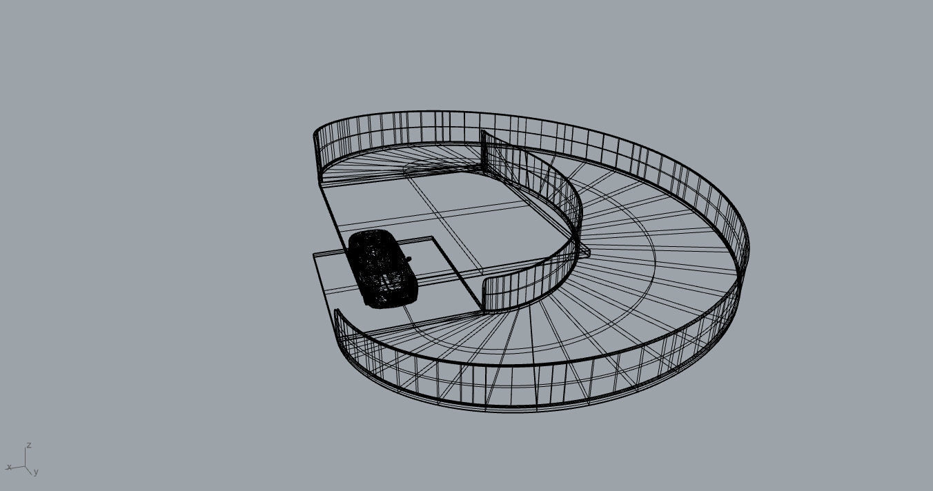 Spiral Ramp for Car Architectural Circulation System module 3D model_64