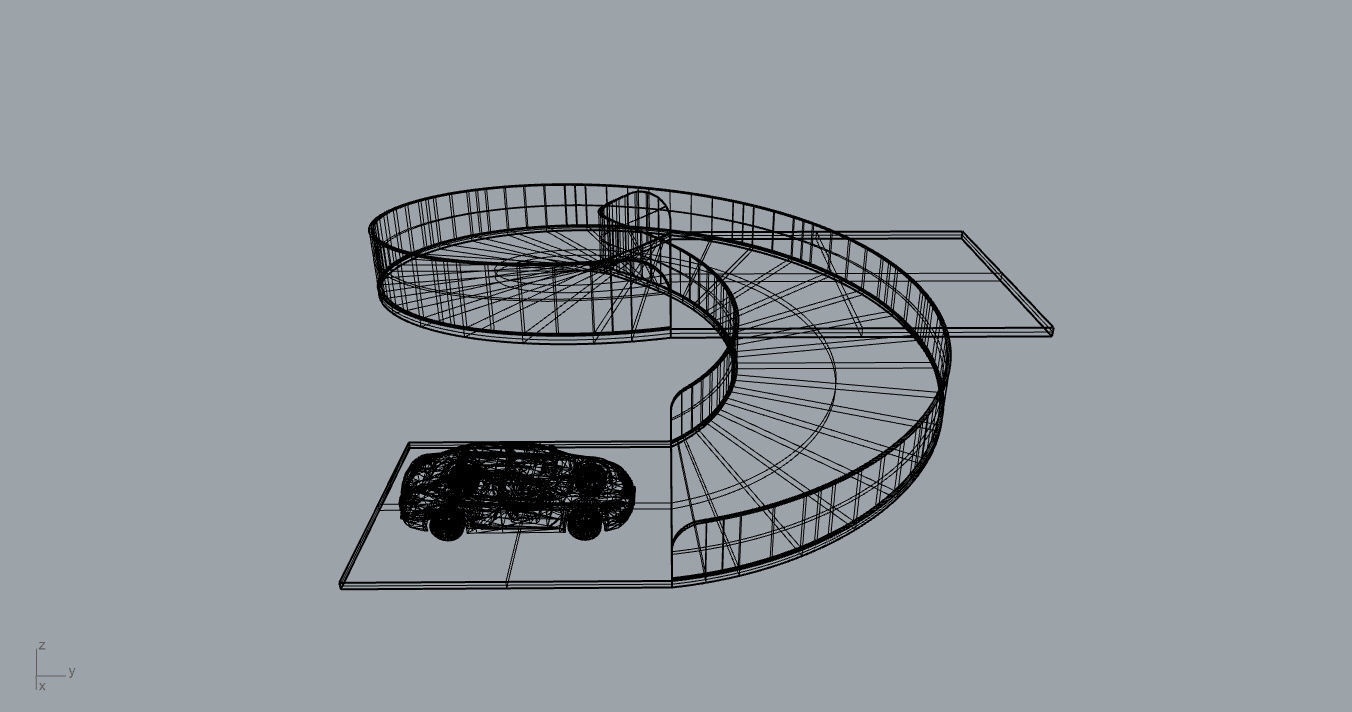 Spiral Ramp for Car Architectural Circulation System module 3D model_80