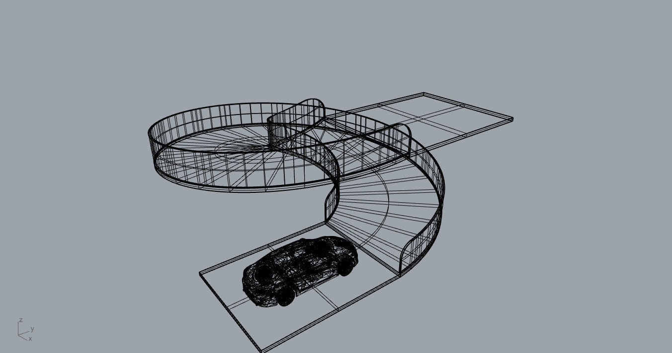 Spiral Ramp for Car Architectural Circulation System module 3D model_78