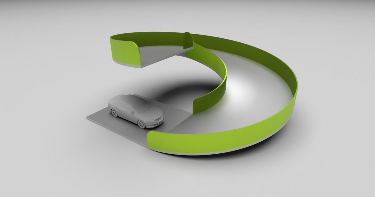 Spiral Ramp for Car Architectural Circulation System module 3D model_2