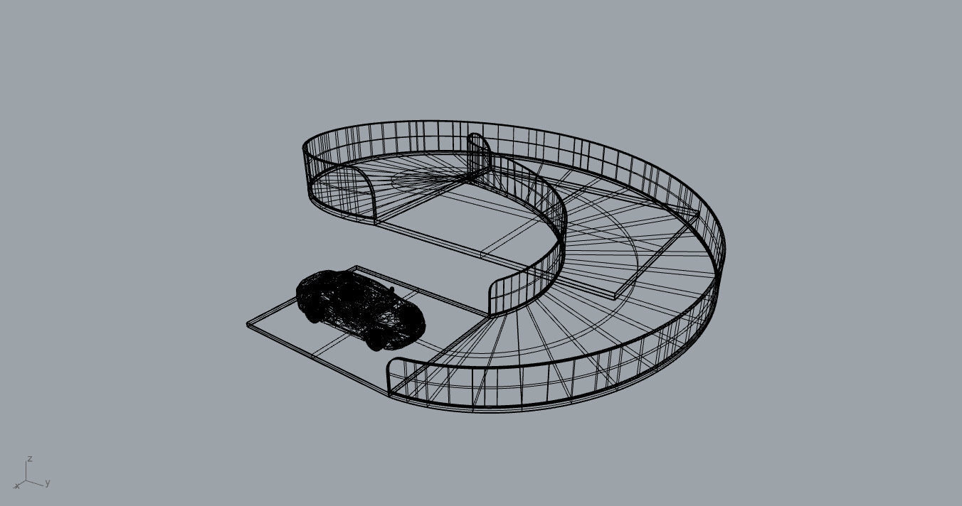 Spiral Ramp for Car Architectural Circulation System module 3D model_82