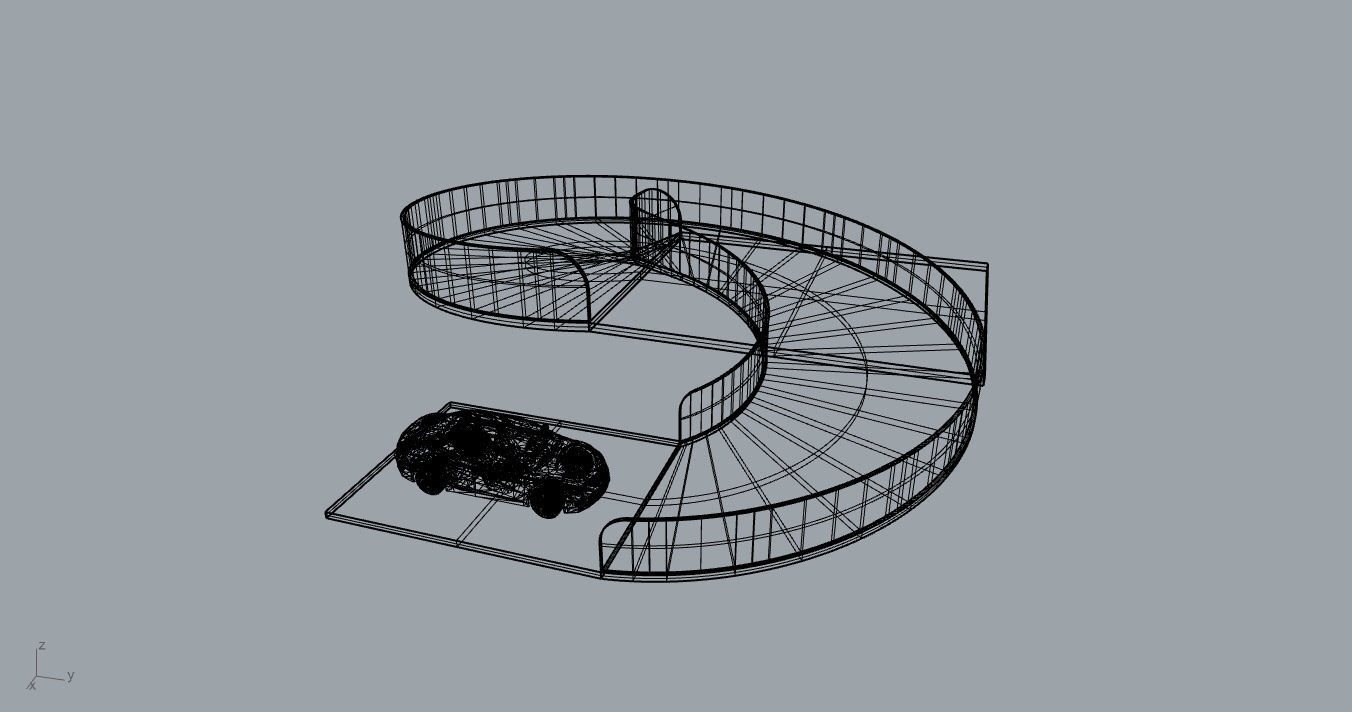 Spiral Ramp for Car Architectural Circulation System module 3D model_81
