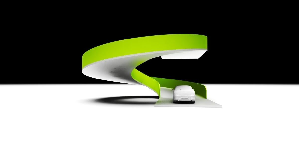 Spiral Ramp for Car Architectural Circulation System module 3D model_1